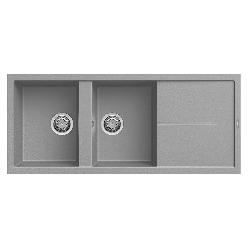 Lavello Elleci Incasso 2 vasche 116x50 Unico 500 Granitek Grigio Cemento LGU50048