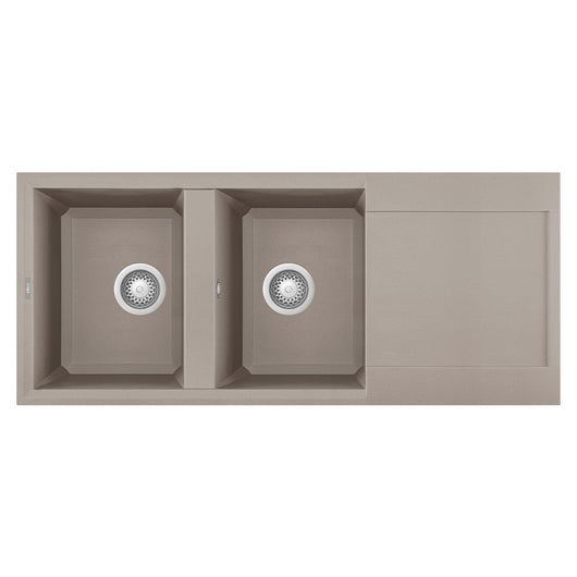 Lavello Elleci Incasso 2 vasche 116x50 Easy 500 Granitek Grigio Tortora LGY50043