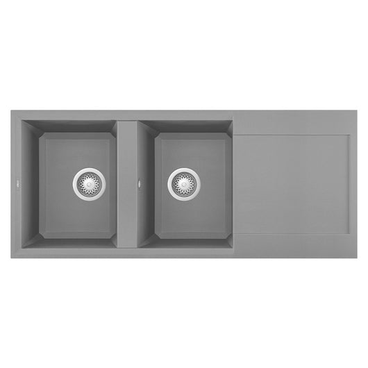 Lavello Elleci Incasso 2 vasche 116x50 Easy 500 Granitek Grigio Cemento LGY50048