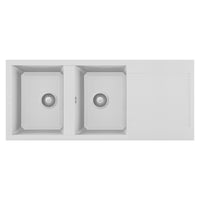 Lavello Elleci Incasso 2 vasche 116x50 Easy 500 Granitek Bianco LGY50068