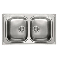 Lavello Elleci Incasso 2 vasche 86x50 Sky 450 Satinata Inox LIK450SAC