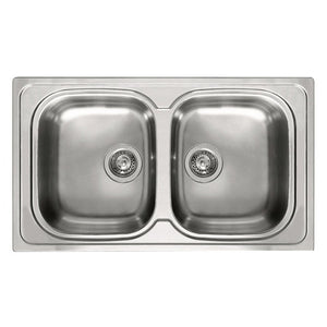 Lavello Elleci Incasso 2 vasche 86x50 Sky 450 Satinata Inox LIK450SAC