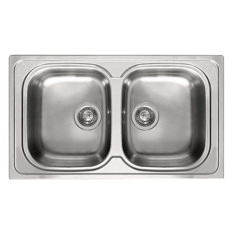 Lavello Elleci Incasso 2 vasche 86x50 Sky 450 Satinata Inox LIK450SAC