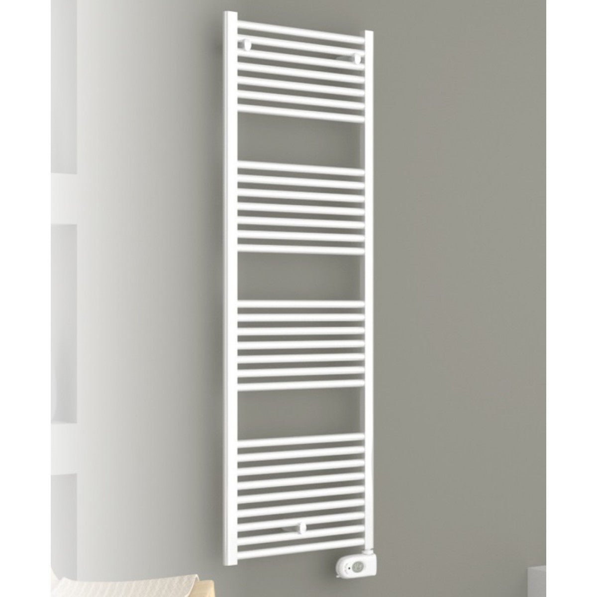 Termoarredo Scaldasalviette Cordivari Modello LISA 22 Elettrico In Acciaio Verniciato Bianco con Termostato Ambiente Digitale ECO - Vari Modelli 400 x 1385