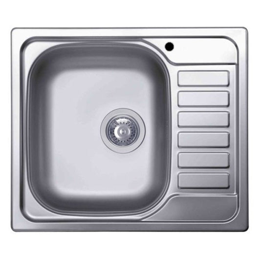 Lavello Elleci Incasso 1 vasca 58x50 Vasca a Sinistra Sky 125 Satinata Acciaio/Inox LIX125SACSX