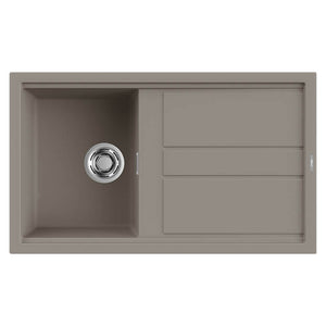 Lavello Elleci Incasso 1 vasca 86x51 Best 400 Keratek Plus Grigio Dove Grey LKB40093