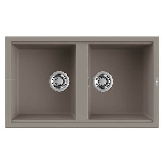 Lavello Elleci Incasso 2 vasche 86x51 Best 450 Keratek Plus Grigio Dove Grey LKB45093