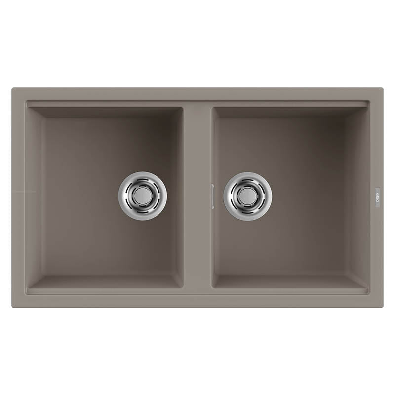 Lavello Elleci Incasso 2 vasche 86x51 Best 450 Keratek Plus Grigio Dove Grey LKB45093