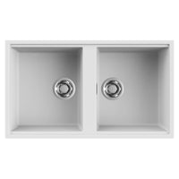 Lavello Elleci Incasso 2 vasche 83,6x48,8 Best 450 Sottotop Keratek Plus Bianco White Assoluto LKB45096BSO