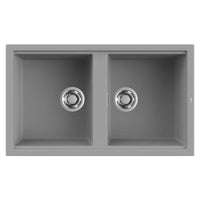 Lavello Elleci Incasso 2 vasche 86x51 Best 450 Keratek Plus Grigio Light Grey LKB45097