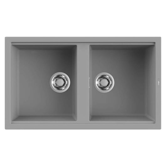 Lavello Elleci Incasso 2 vasche 86x51 Best 450 Keratek Plus Grigio Light Grey LKB45097