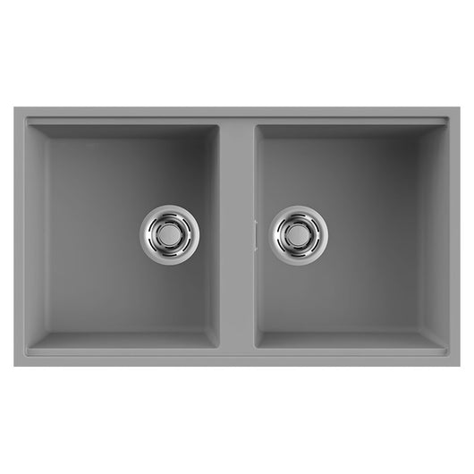 Lavello Elleci Incasso 2 vasche 83,6x48,8 Best 450 Sottotop Keratek Plus Grigio Light Grey LKB45097BSO