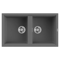 Lavello Elleci Incasso 2 vasche 86x51 Best 450 Keratek Plus Grigio Dark Grey LKB45099