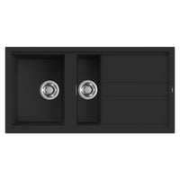 Lavello Elleci Incasso 2 vasche 100x51 Best 475 Keratek Plus Nero Black Assoluto LKB47586