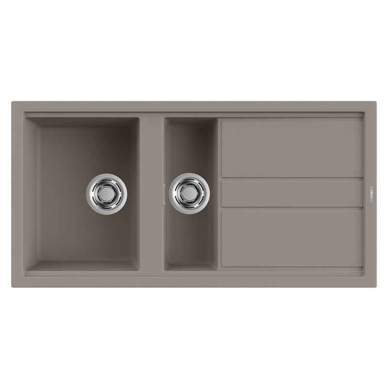 Lavello Elleci Incasso 2 vasche 100 x 51 Best 475 Keratek Plus Grigio Dove Grey LKB47593