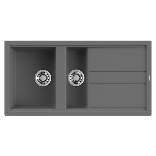 Lavello Elleci Incasso 2 vasche 100 x 51 Best 475 Keratek Plus Grigio Dark Grey LKB47599