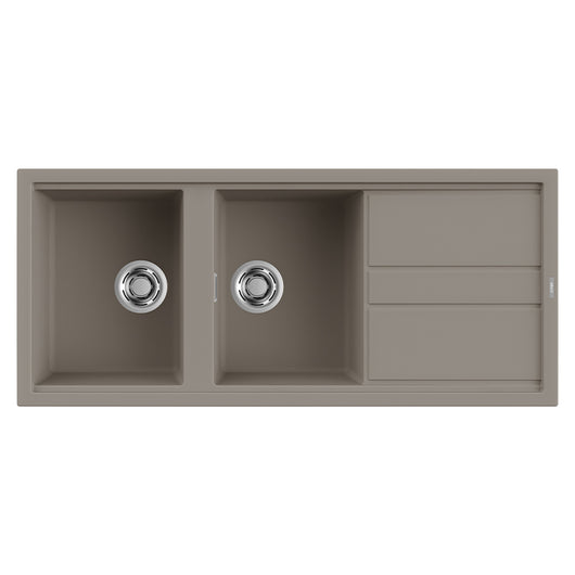 Lavello Elleci Incasso 2 vasche 116x51 Best 500 Keratek Plus Grigio Dove Grey LKB50093