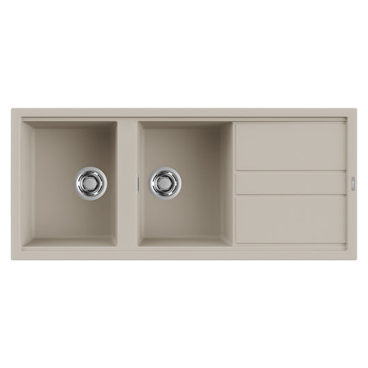 Lavello Elleci Incasso 2 vasche 116x51 Best 500 Keratek Plus Champagne LKB50095