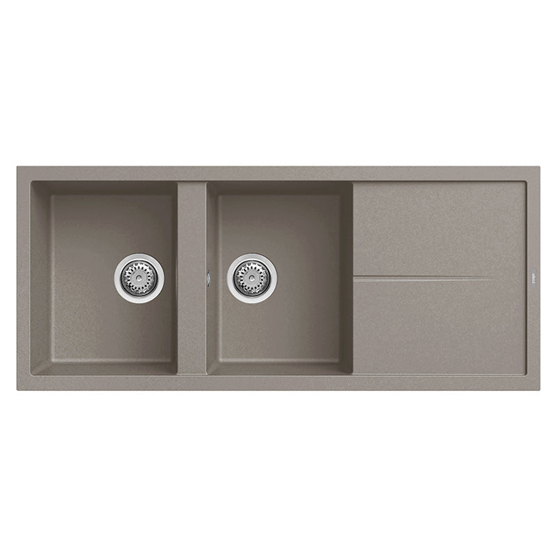 Lavello Elleci Incasso 2 vasche 116x50 Unico 500 Keratek Plus Grigio Dove Grey LKU50093