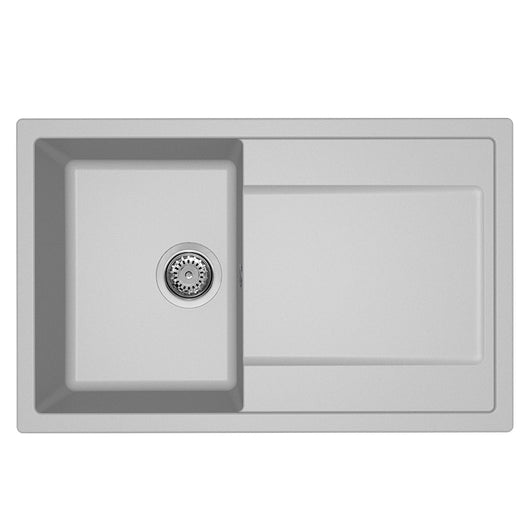 Lavello Elleci Incasso 1 vasca 79x50 Life 300 Granitek Grigio Aluminium LM230079