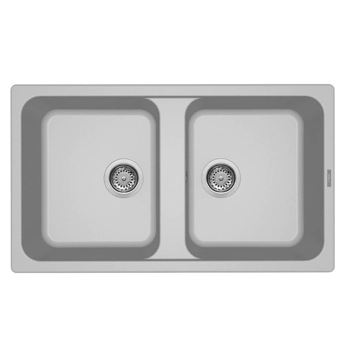 Lavello Elleci Incasso 2 vasche 86x50 Life 450 Granitek Grigio Aluminium LM245079