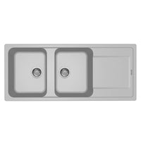 Lavello Elleci Incasso 2 vasche 116x50 Life 500 Granitek Grigio Aluminium LM250079