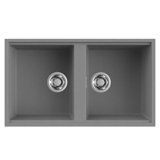 Lavello Elleci Incasso 2 vasche 83,6x48,8 Best 450 Sottotop Metaltek Grigio Titanium LMB45073BSO