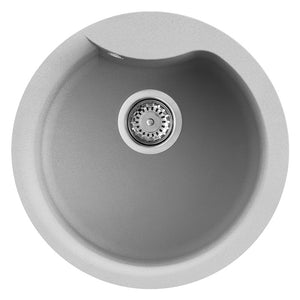 Lavello Tondo Elleci Incasso Ego ROUND Metaltek Grigio Aluminium LMEROU79