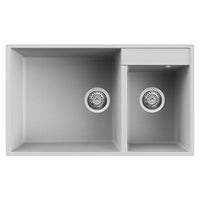 Lavello Elleci Incasso 2 vasche 78,5x47 Quadra 440 Sottotop Metaltek Grigio Aluminium LMQ44079BSO