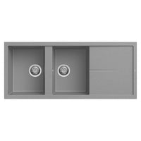 Lavello Elleci Incasso 2 vasche 116x50 Unico 500 Metaltek Grigio Titanium LMU50073