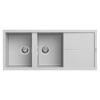 Lavello Elleci Incasso 2 vasche 116x50 Unico 500 Metaltek Grigio Alumnium LMU50079