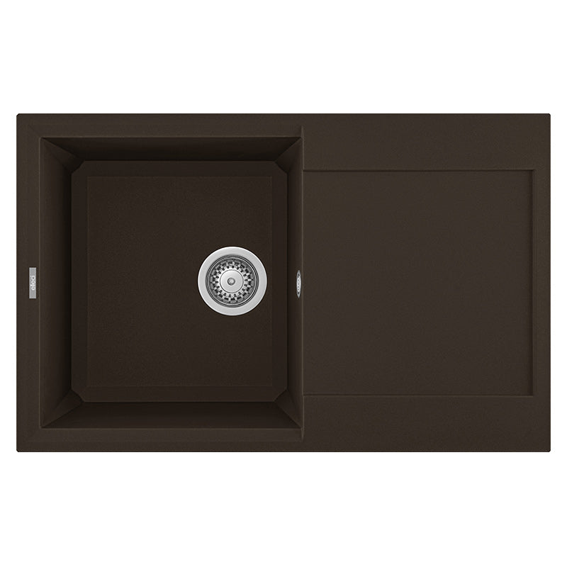 Lavello Elleci Incasso 1 vasca 79x50 Easy 300 Granitek Espresso Marrone LGY30078