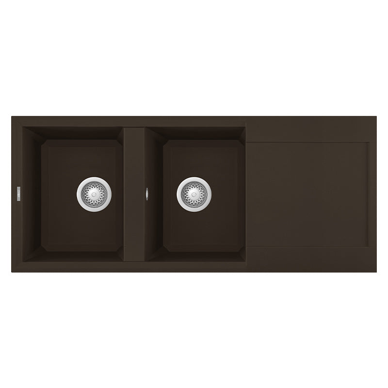 Lavello Elleci Incasso 2 vasche 116x50 Easy 500 Granitek Espresso Marrone LGY50078