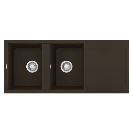 Lavello Elleci Incasso 2 vasche 116x50 Easy 500 Granitek Espresso Marrone LGY50078