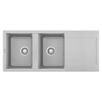 Lavello Elleci Incasso 2 vasche 116x50 Easy 500 Metaltek Grigio Aluminium LMY50079