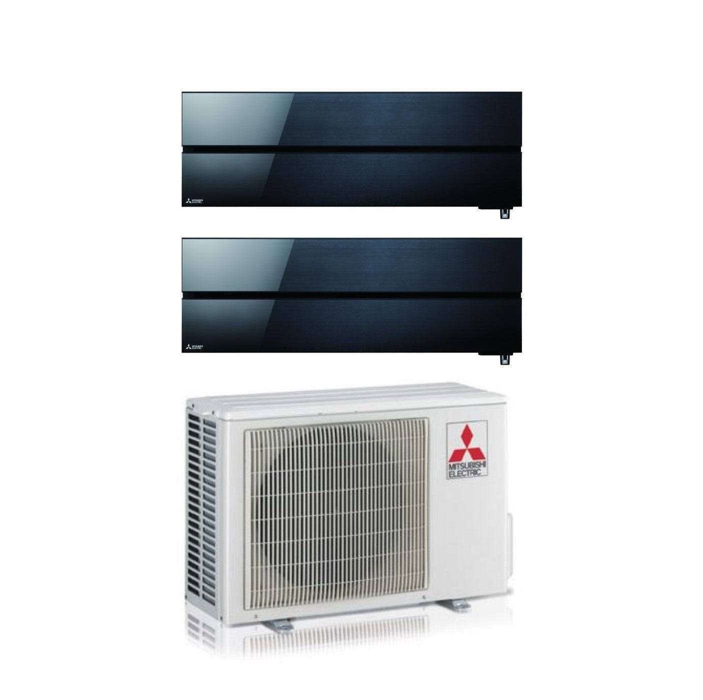 Climatizzatore Condizionatore Mitsubishi Electric Dual Split Inverter serie Kirigamine Style MSZ-LN 12+12 con MXZ-2F53VF Onyx Black R-32 Wi-Fi Integrato Colore Nero 12000+12000