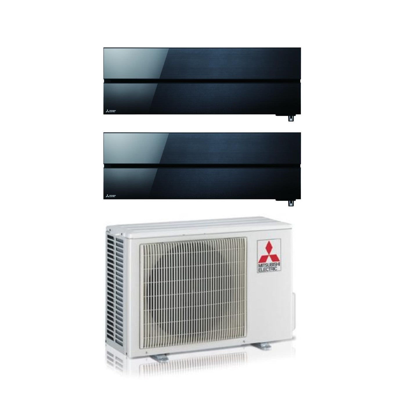 Climatizzatore Condizionatore Mitsubishi Electric Dual Split Inverter serie Kirigamine Style MSZ-LN 9+12 con MXZ-2F42VF Onyx Black R-32 Wi-Fi Integrato Colore Nero 9000+12000