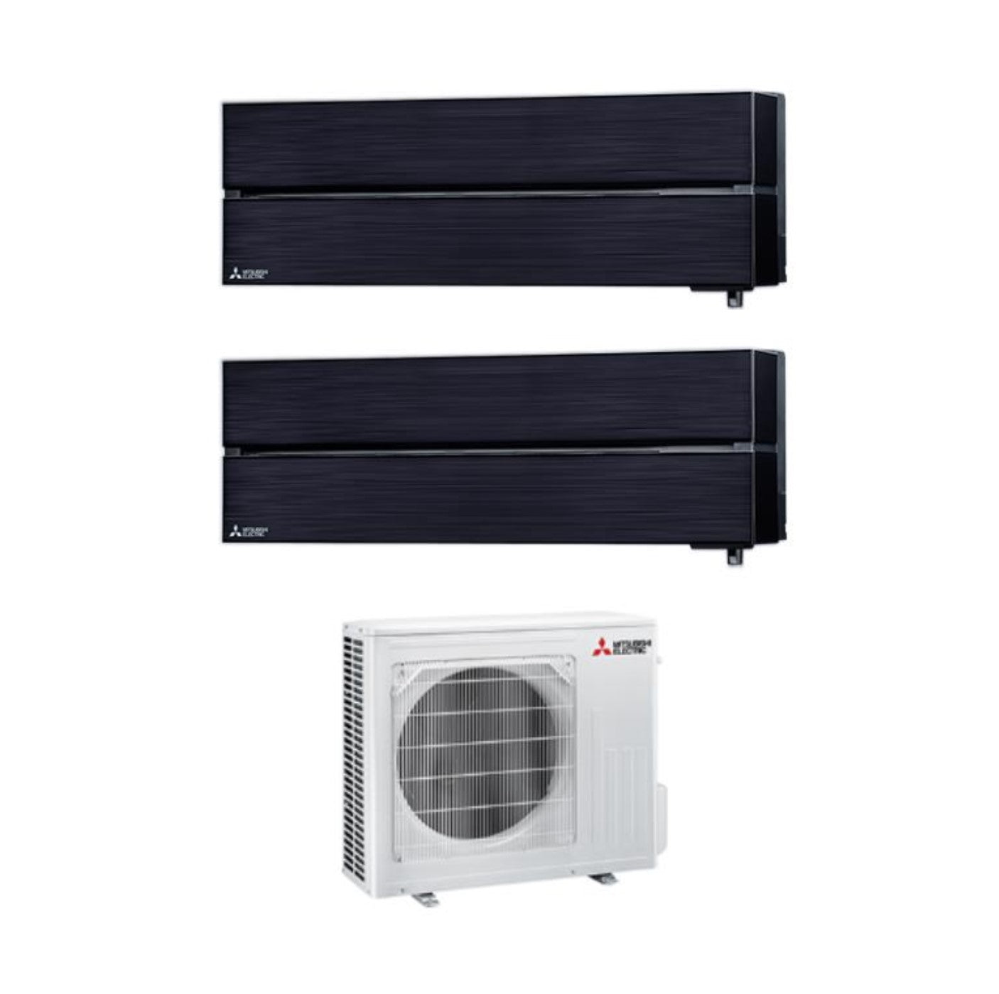 Climatizzatore Condizionatore Mitsubishi Electric Dual Split Inverter serie Kirigamine Style MSZ-LN 9+9 con MXZ-2F53VF Onyx Black R-32 Wi-Fi Integrato Colore Nero 9000+9000