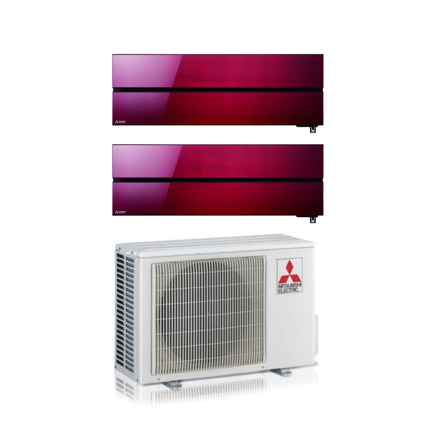 Climatizzatore Condizionatore Mitsubishi Electric Dual Split Inverter serie Kirigamine Style MSZ-LN 12+12 con MXZ-2F53VF Ruby Red R-32 Wi-Fi Integrato Colore Rosso 12000+12000