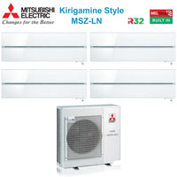 Climatizzatore Condizionatore Mitsubishi Electric Quadri Split Inverter serie Kirigamine Style MSZ-LN 9+9+12+12 con MXZ-4F72VF Pearl White R-32 Wi-Fi Integrato Colore Bianco Perla 9000+9000+12000+12000