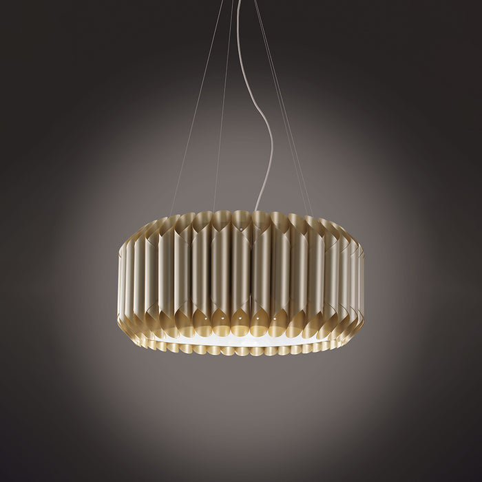 Lampadario Moderno 3 Luci Louise In Polilux Oro Made In Italy