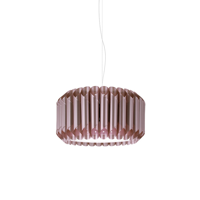 Sospensione Moderna 1 Luce Louise In Polilux Rosa Metallico D50 Made In Italy