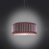 Sospensione Moderna 1 Luce Louise In Polilux Rosa Metallico D60 Made In Italy