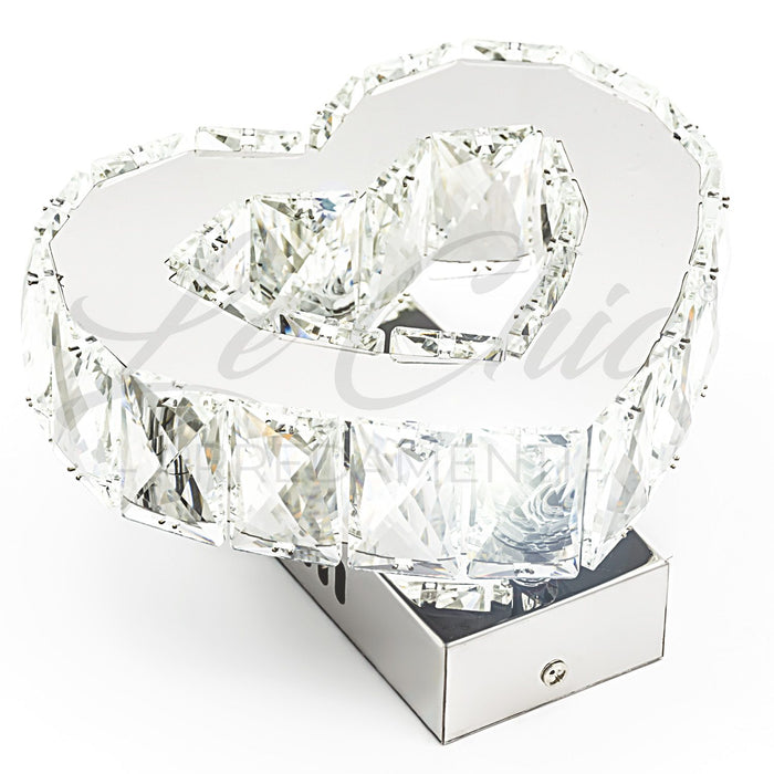 Applique Valentine da parete a led in metallo cromato con specchio