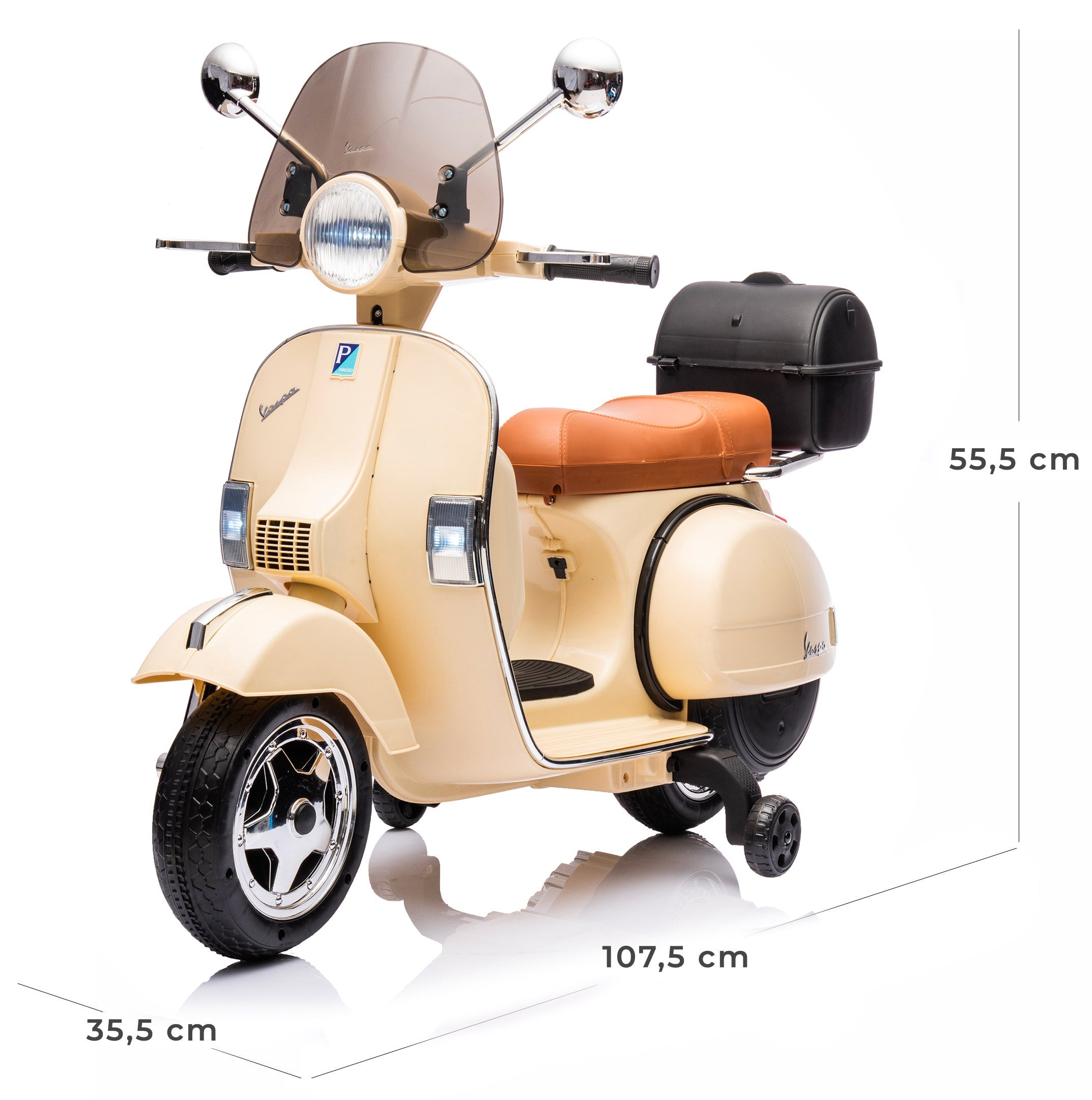 Piaggio Vespa PX150 Full Elettrica 12V per Bambini Crema