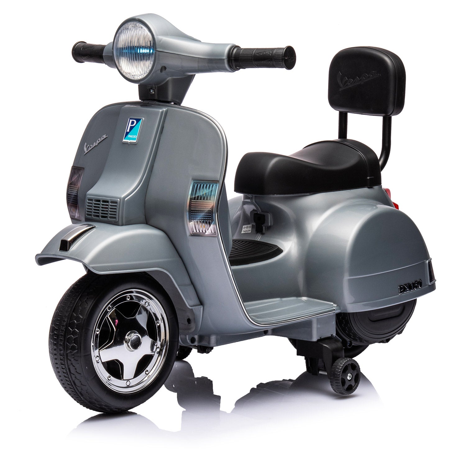 Piaggio Mini Vespa PX150 Elettrica 6V per Bambini Grigio