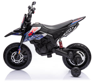 Moto Elettrica per Bambini 12V con Licenza Aprilia RX-125 Motocross Blu