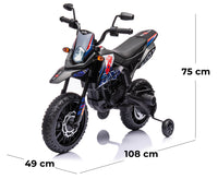 Moto Elettrica per Bambini 12V con Licenza Aprilia RX-125 Motocross Blu