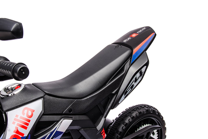 Moto Elettrica per Bambini 12V con Licenza Aprilia RX-125 Motocross Blu