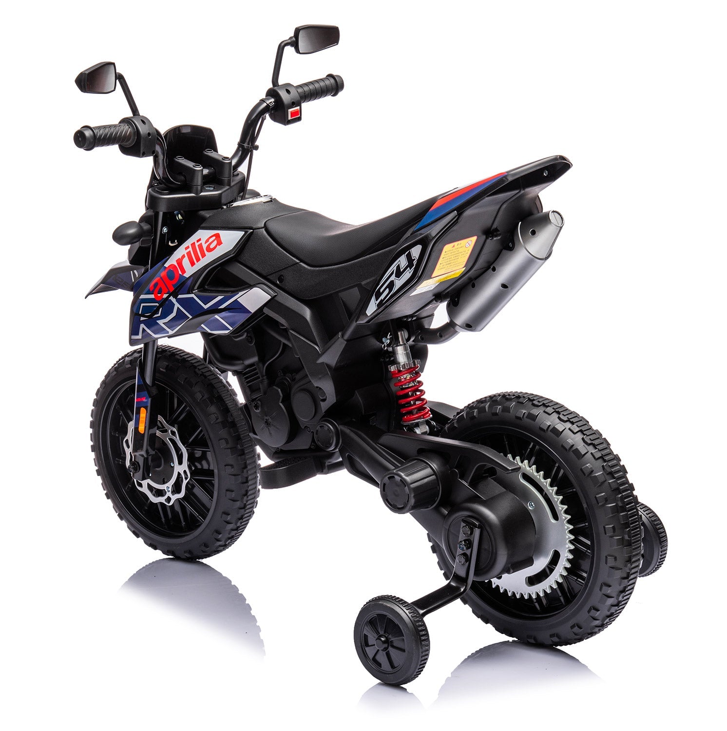 Moto Elettrica per Bambini 12V con Licenza Aprilia RX-125 Motocross Blu